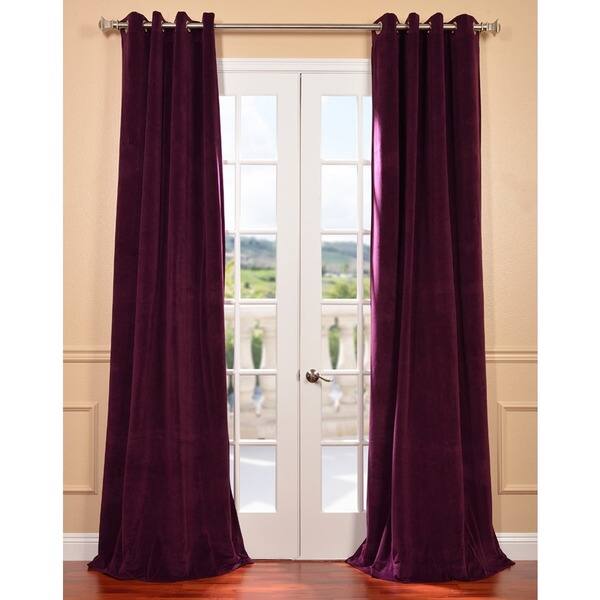 Shop Exclusive Fabrics Eggplant Grommet Velvet Blackout Curtain