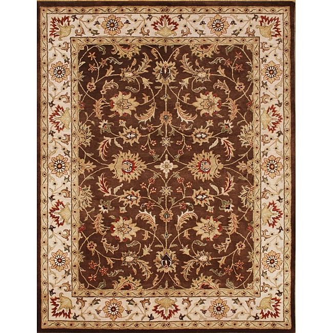 Alliyah Handmade Brown 100 Percent New Zealand Wool Rug (5 X 8)