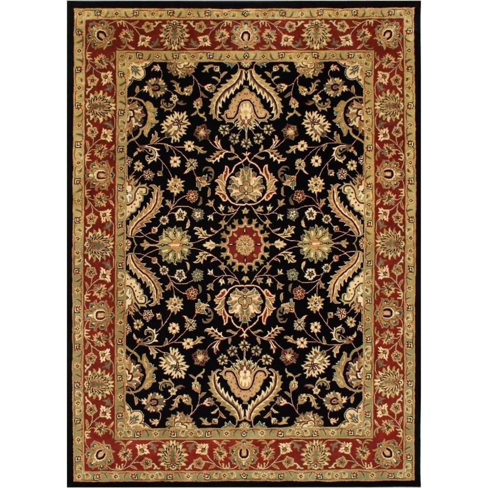 Alliyah Handmade Black New Zealand Blend Wool Rug - 5' x 8'