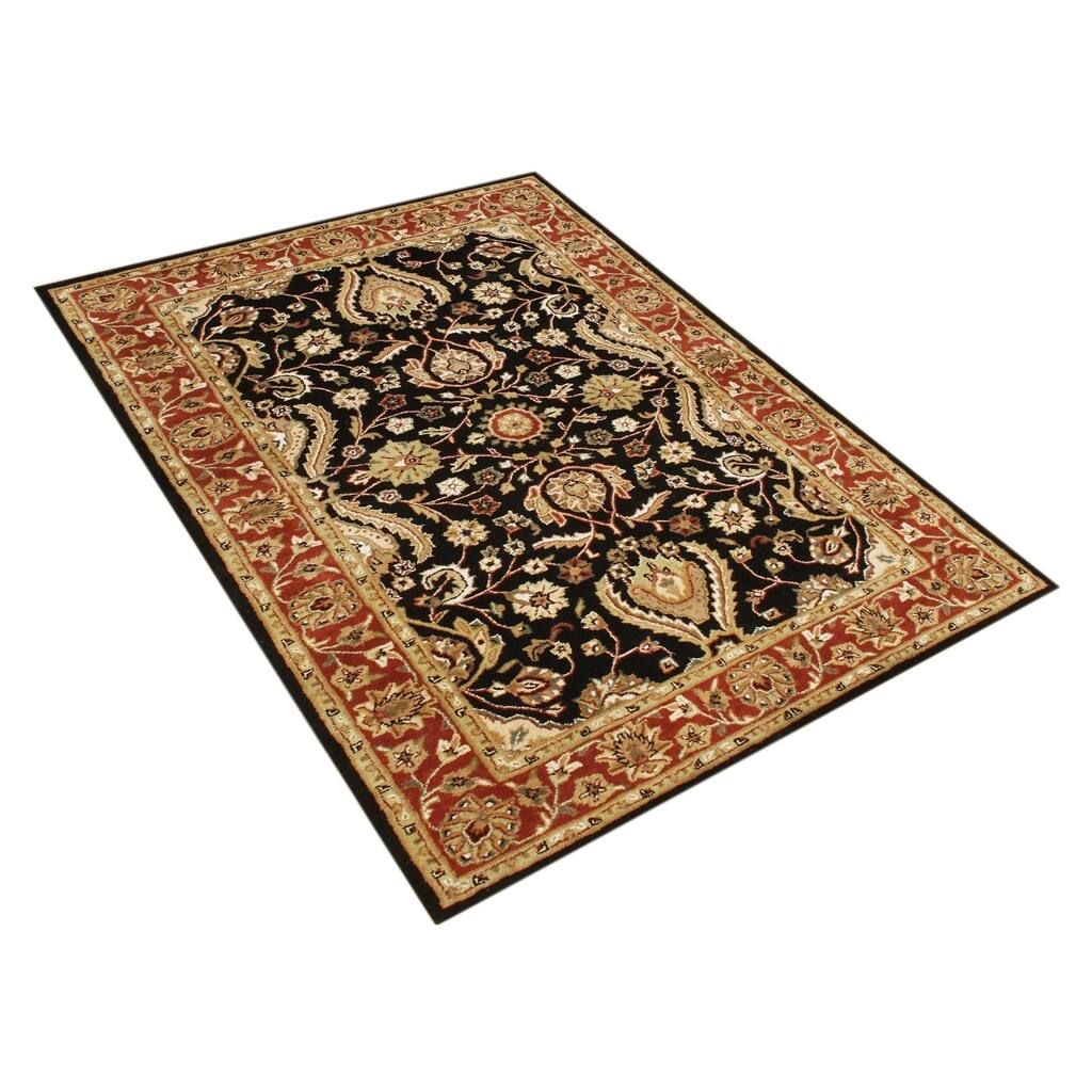 Alliyah Handmade Black New Zealand Blend Wool Rug - 8' x 10'