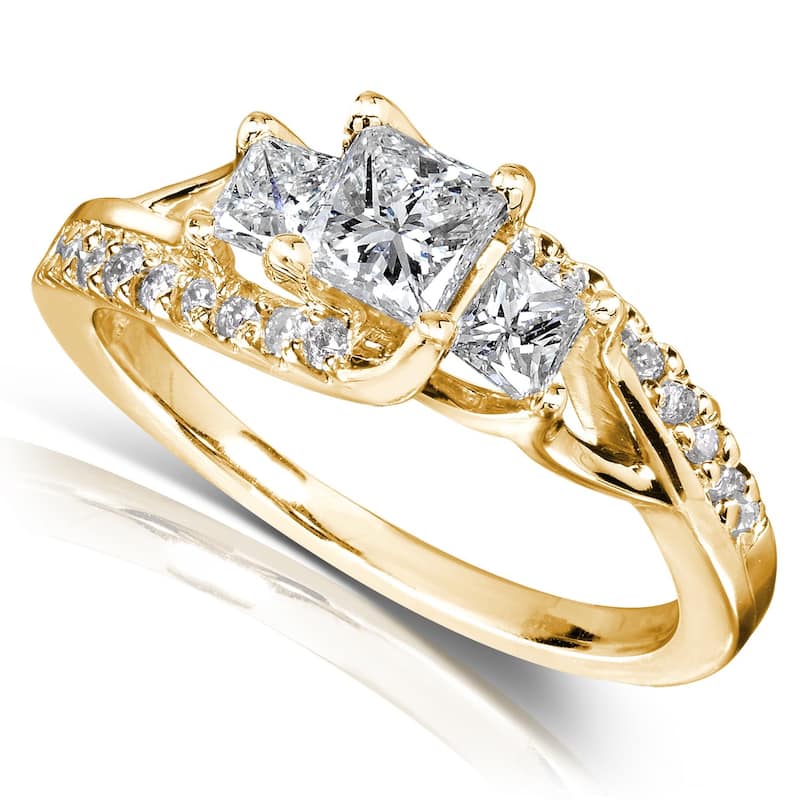 Annello by Kobelli 14k Gold 1ct TDW Diamond Engagement Ring - 4 - Yellow