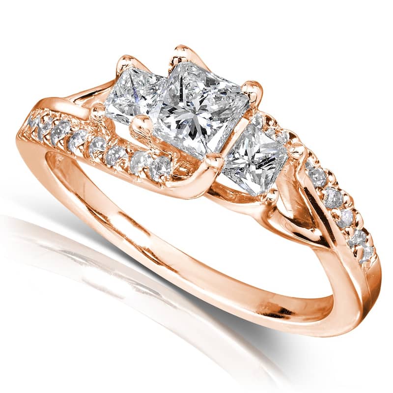 Annello by Kobelli 14k Gold 1ct TDW Diamond Engagement Ring - 4 - Rose