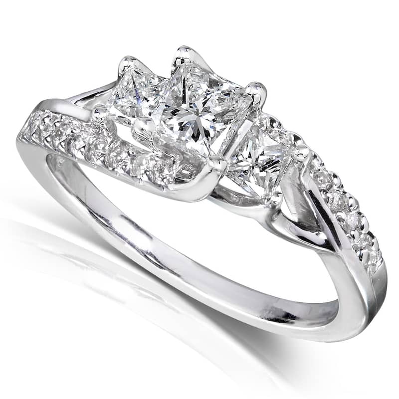 Annello by Kobelli 14k Gold 1ct TDW Diamond Engagement Ring - 4 - White
