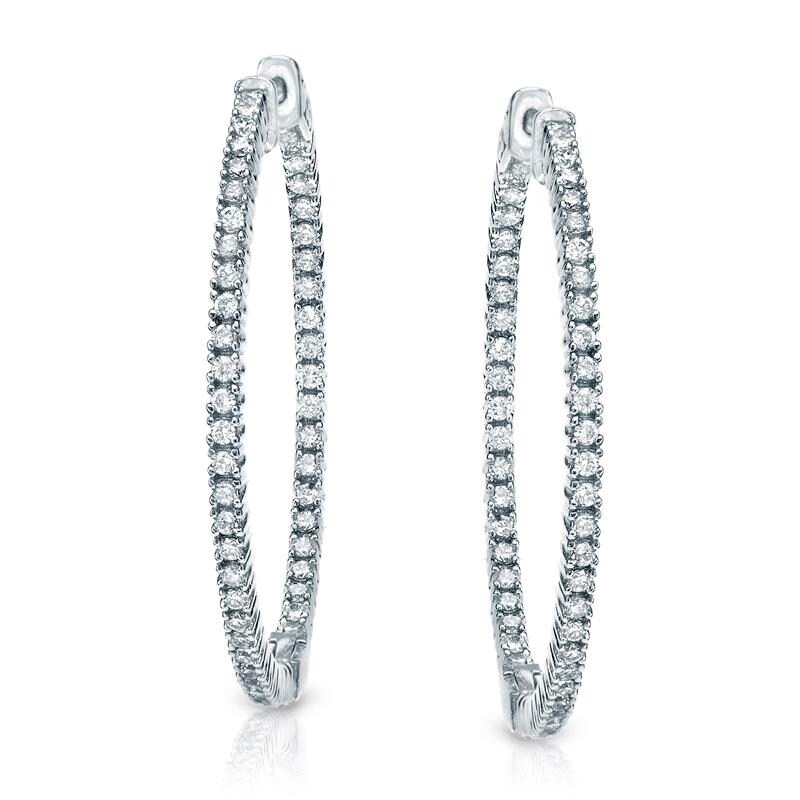 6 carat diamond hoop earrings