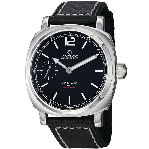 Kadloo Mens Scaramango Black Dial Leather Strap Mechanicial Watch