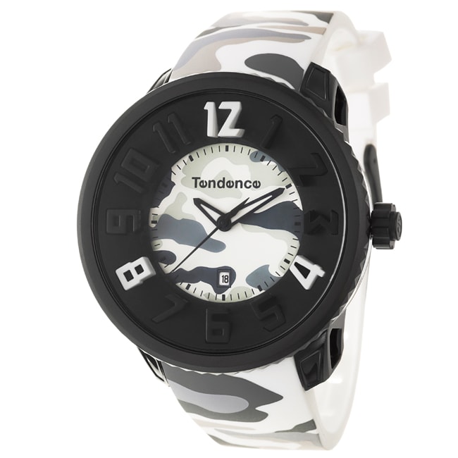 Tendence Mens Gulliver Round Polycarbonate Stainless Steel Quartz