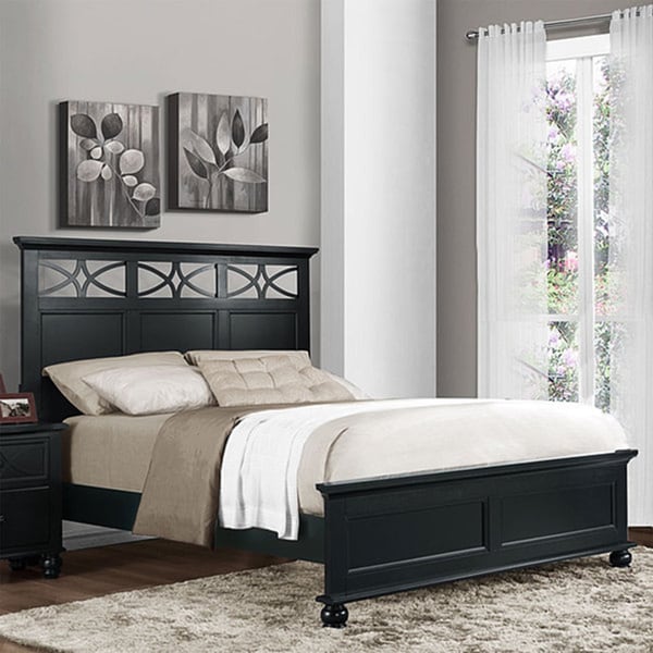 TRIBECCA HOME Piston Black Modern Cottage Twin-size Low Profile Bed
