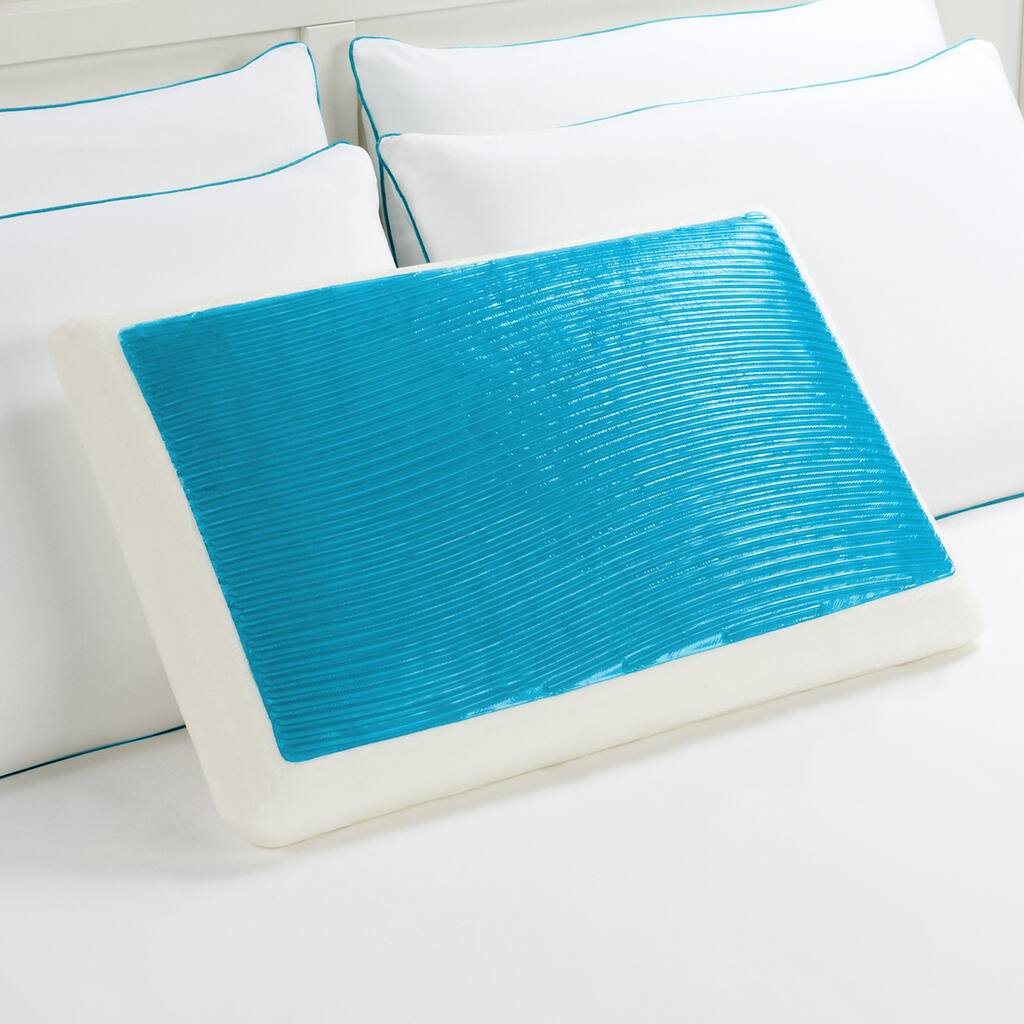 Comfort Memories Blue Wave Memory Foam and Gel Bed Pillow