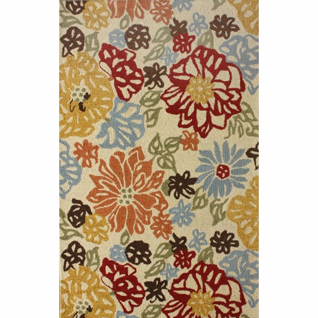 Nuloom Handmade Bold Leaves Wool Rug (5 X 76)