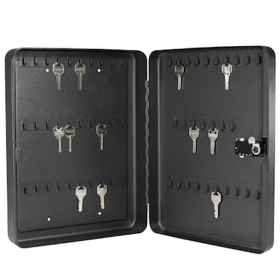 60-position Black Steel Key Cabinet Safe with Combination Lock