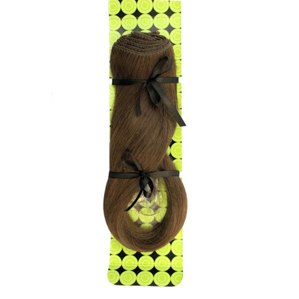 Donna Bella #8 (Light Chestnut Brown) 16-inch Synthetic Full Head Hair Extensions
