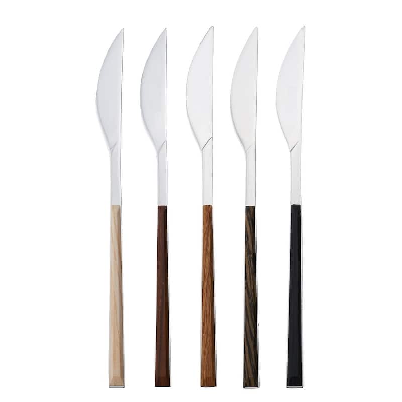 Red Vanilla Queen Sushi 24-Piece Simulated-Wenge-Wood Flatware Set
