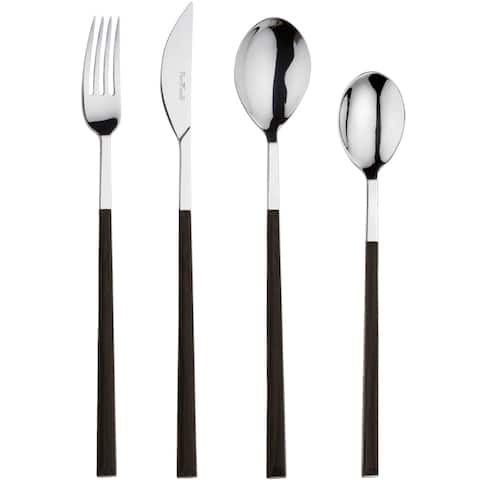Red Vanilla Queen Sushi 24-Piece Ebony-Resin Flatware Set