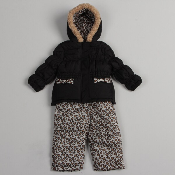Pink Platinum Toddler Girls' Hooded Puffer Snowsuit