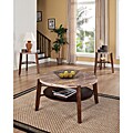 Dark Oak Faux Marble Coffee/ End Tables 3-piece Set