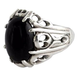 Handmade Sterling Silver Men's Music of the Night Onyx Ring (Indonesia)
