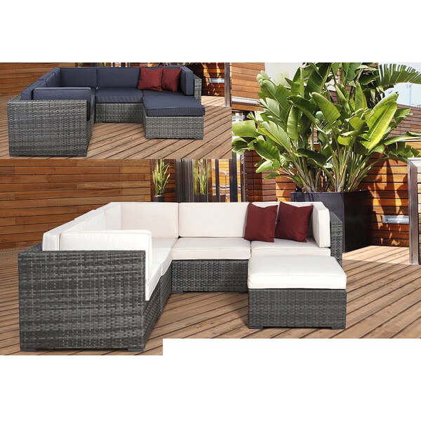 rattan garden furniture set modena grey