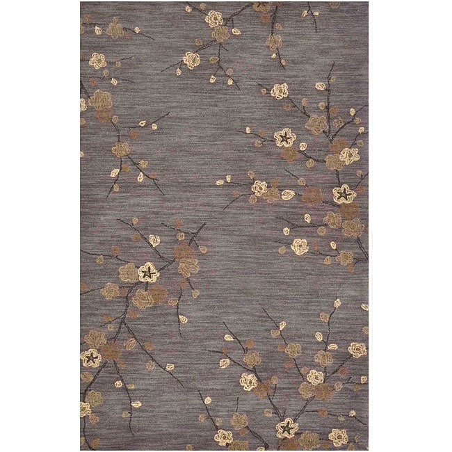 Hand tufted Gray/ Brown Area Rug (76 X 96)