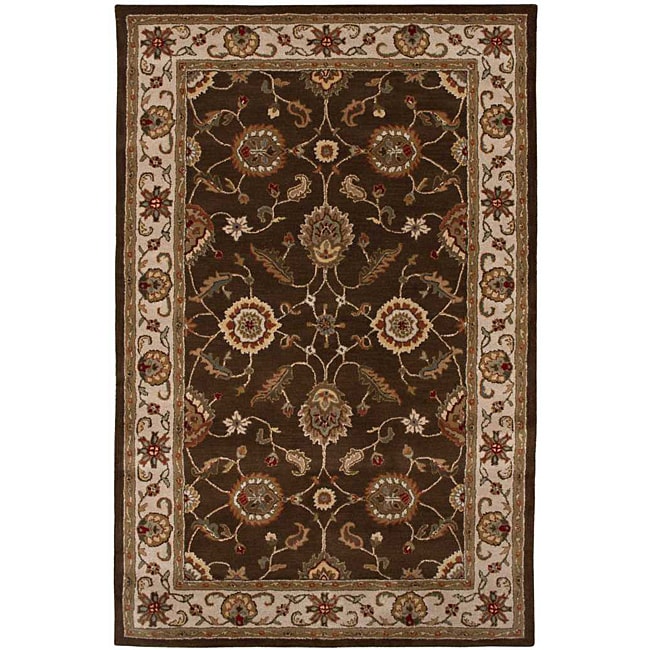 Hand tufted Brown/ Red Wool Rug (4 X 16)