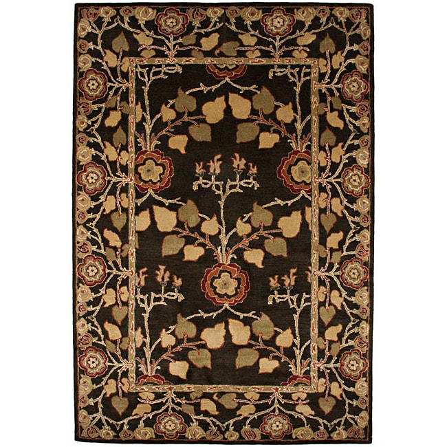 Traditional Hand tufted Brown Wool Rug (36 X 56)