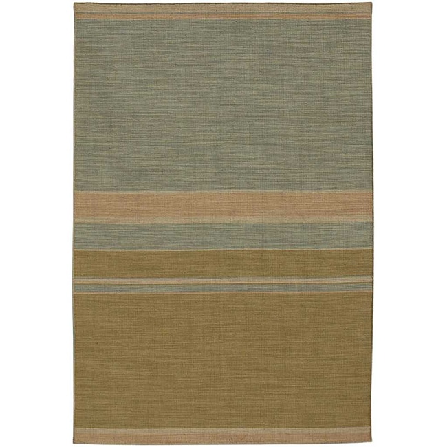 Gray Flat Weave 100 Percent Wool Rug (2 6 X 8)