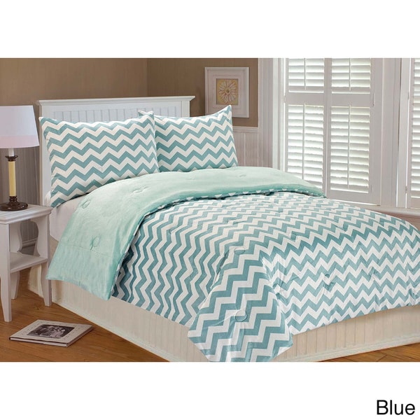 Chevron Microplush 3 piece Comforter Set Thro Kids' Comforter Sets