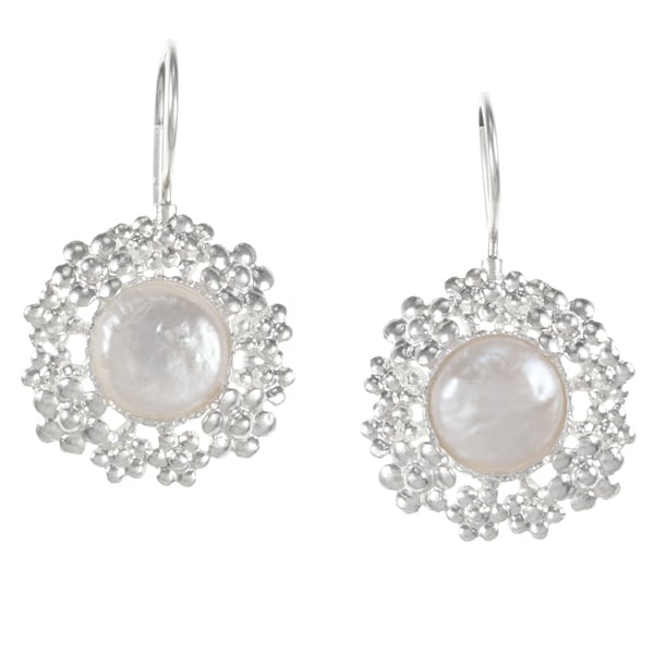 Flower Pearl Silver Earrings (Israel)   Shopping   Great