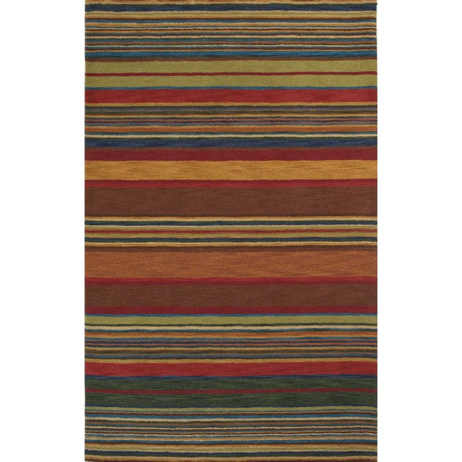 Hand tufted Stripes Multi Wool Rug (22 X 8)