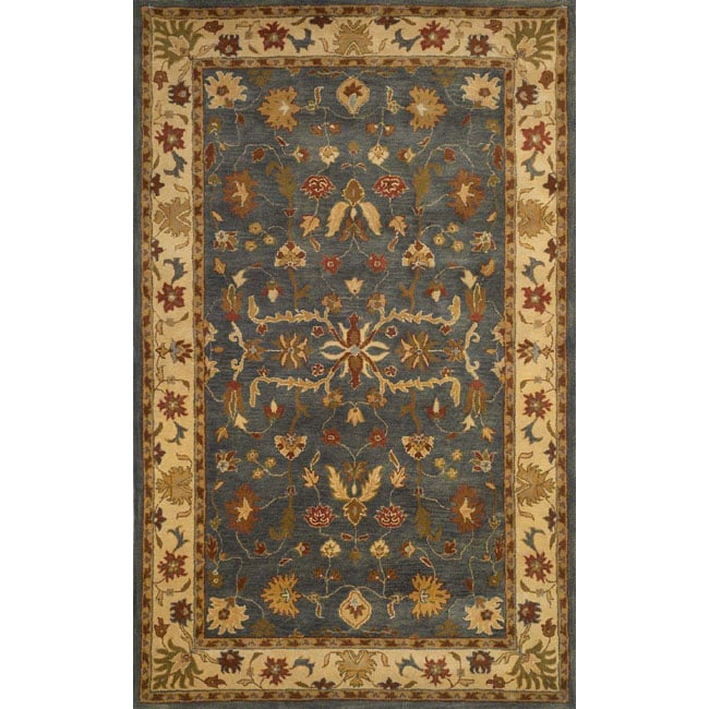 Hand tufted Anatolia Blue Wool Rug (5 X 8)