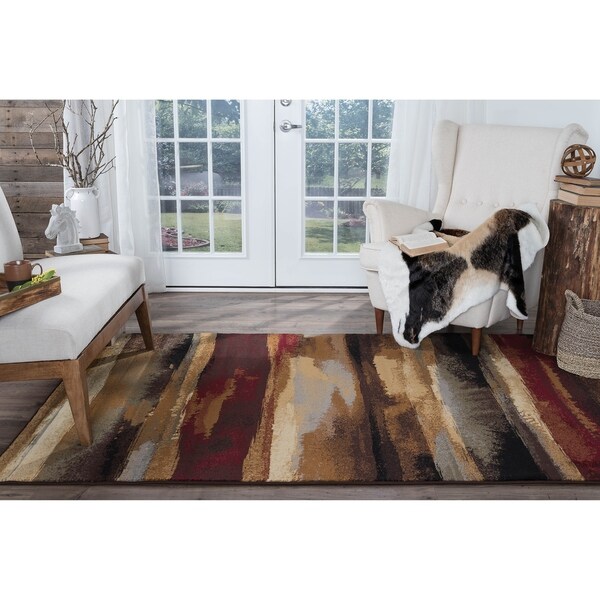 Pine Canopy Chugach Red Area Rug (5'3 x 7'3)