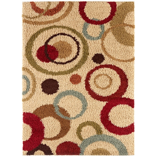 Classy Shag Ivory Area Rug (7'10 x 9'10) 7x9   10x14 Rugs