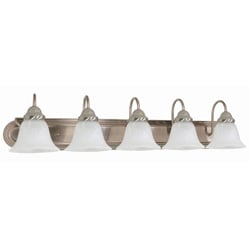 Ballerina - 5 Light Vanity - Brushed Nickel Finish with Alabaster Glass