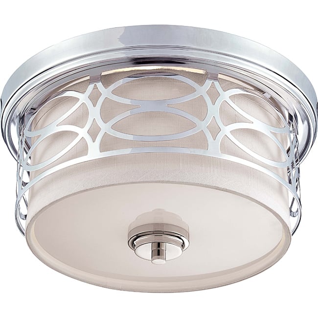Harlow Polished Nickel 2-light Flush Mount Fixture