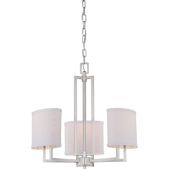 Gemini Brushed Nickel 3 light Chandelier