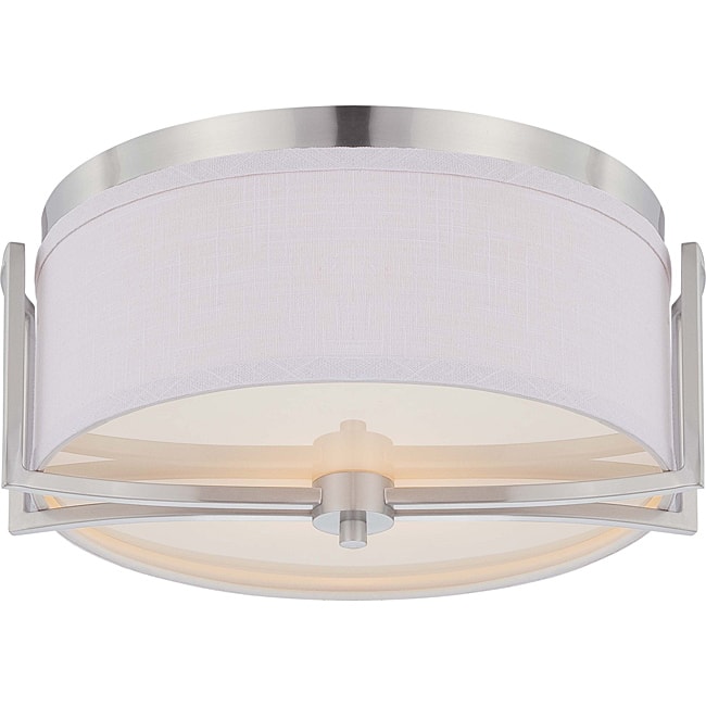 Gemini Brushed Nickel 2-light Flush Mount Fixture