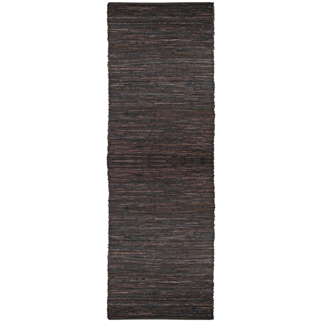 Hand Woven Matador Brown Leather Runner 2' 6 x 12' Free Shipping