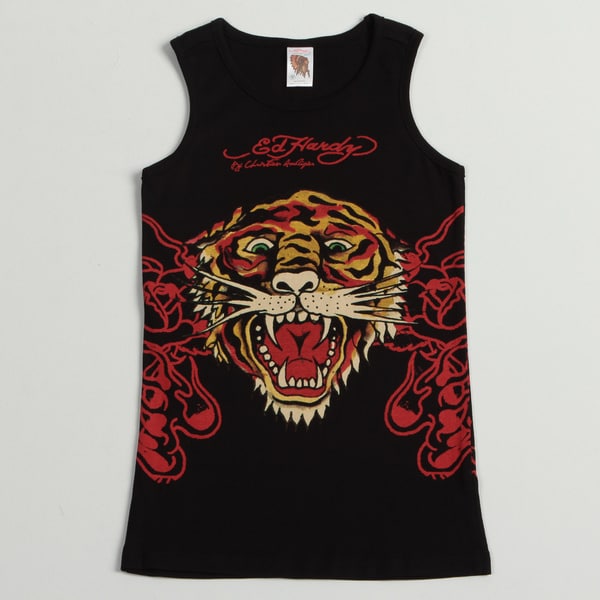 Ed Hardy Girl's 'Tiger Print' Tank Top Ed Hardy Kids Girls' Tops