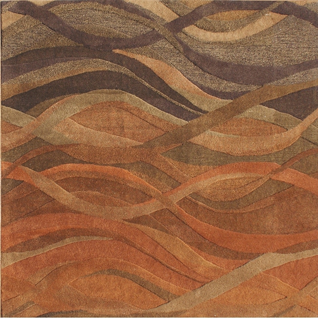 Alliyah Handmade Multi Abstract New Zealand Blend Wool Rug (10 X 10)