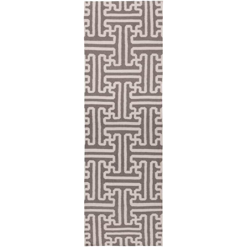 Hand-woven Beige Queens Bay Wool Area Rug - 2'6" x 8' Runner - 2'6" x 8' Runner
