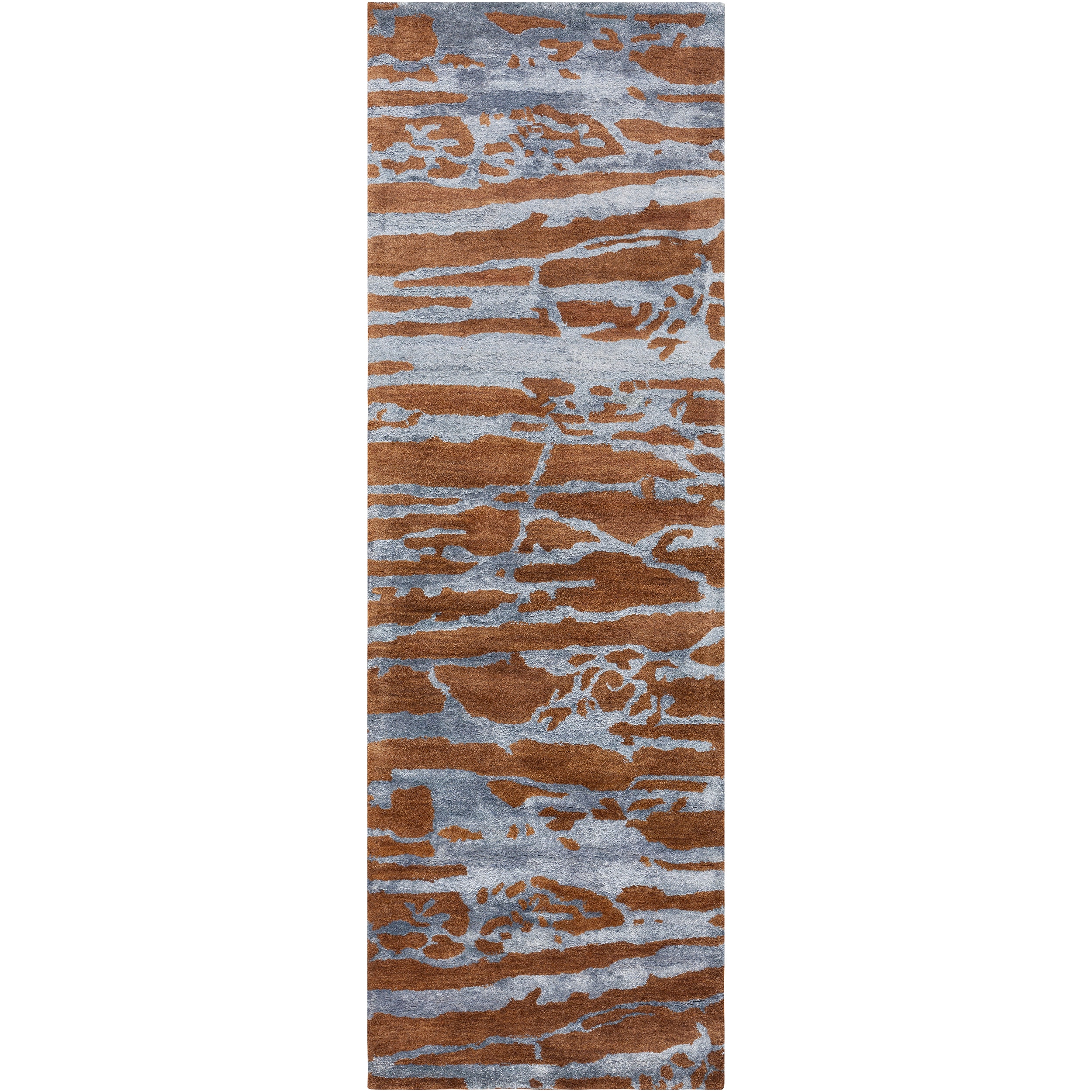 Hand tufted Brown Caparo Street Abstract Wool Rug (26 X 8)