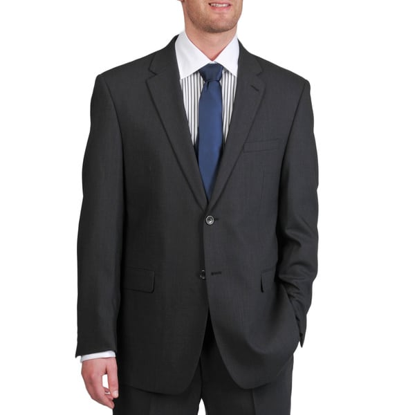 Shop Montefino Mondo Men's 'Super 120 Merino' Charcoal Wool Suit - Free ...