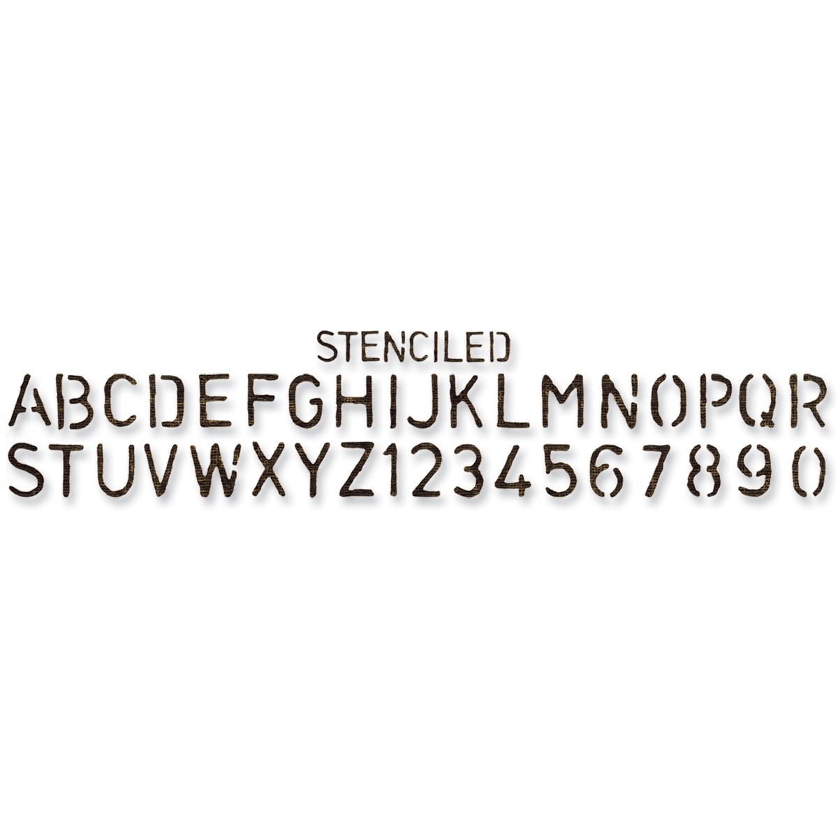 Sizzix Sizzlits Decorative Strip Die By Tim Holtz stenciled Alphabet