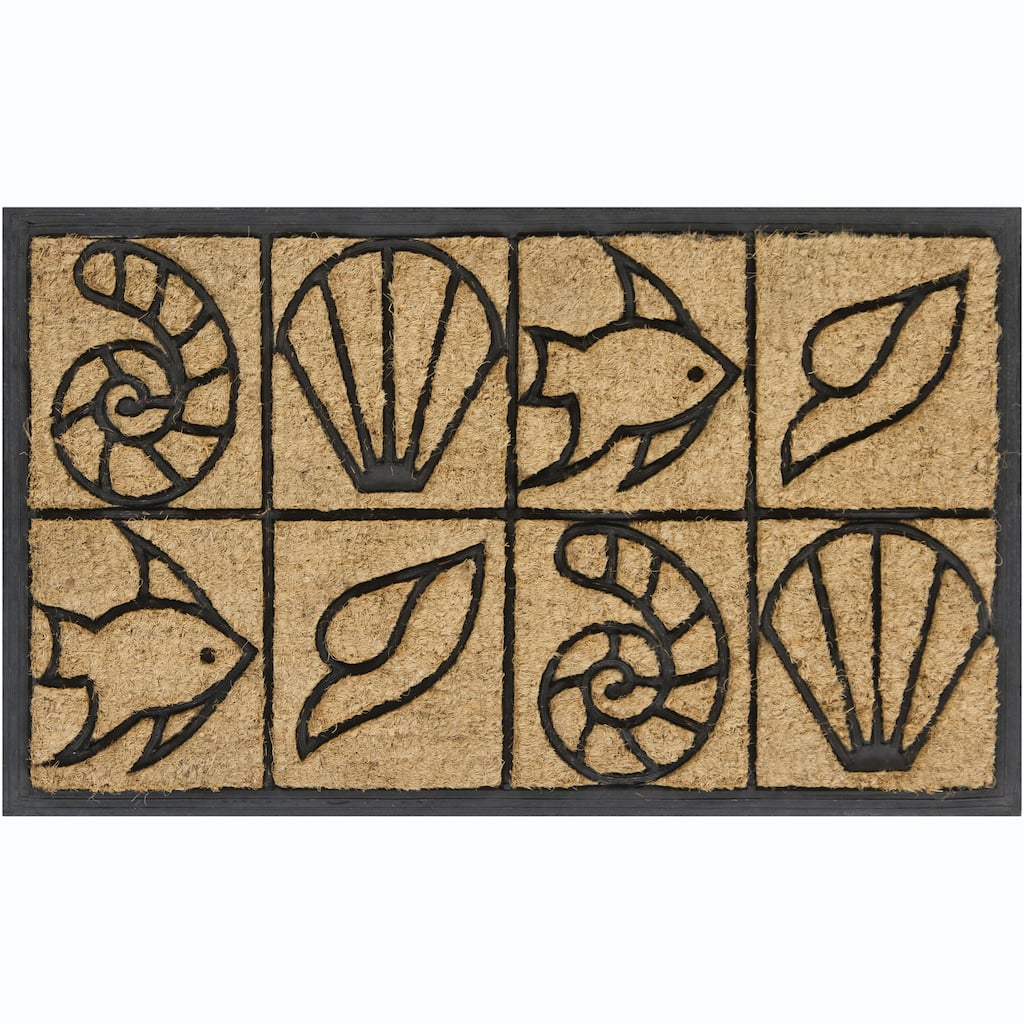 Artist's Loom Coir/Rubber Door Mats (1'6" x 2'6") (Set of 2)