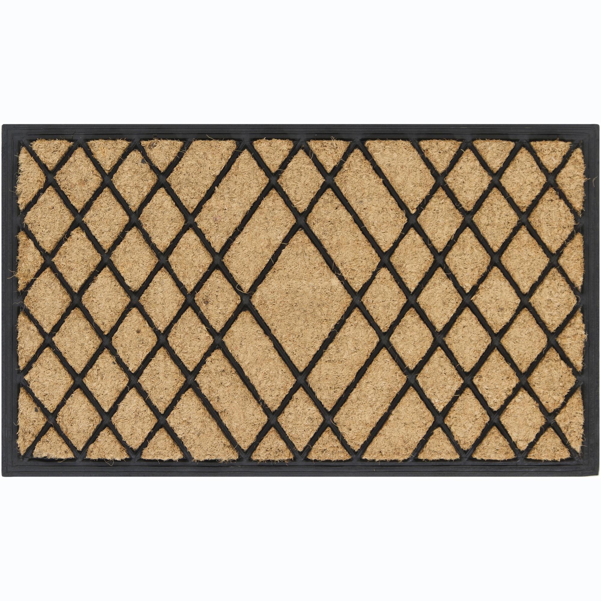 Creative Coir/rubber Geometric Door Mats (15 X 25) (set Of 2)