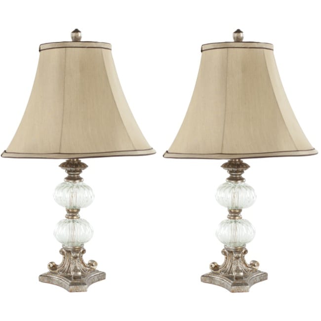 Indoor Princeton Glass Silk 1 light Table Lamps (set Of 2)