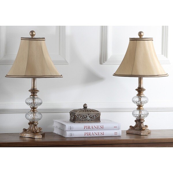 Safavieh Lighting 24-inch Princeton Glass Silk Table Lamp (Set of 2)