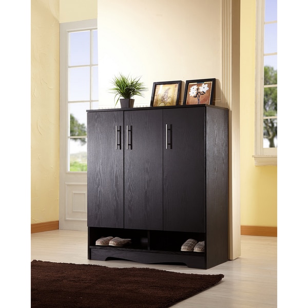 Furniture of America Maxwell Black Seven shelf Cabinet