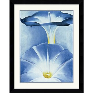 Georgia O'Keeffe 'Blue Morning Glories' Framed Art Print - Overstock ...