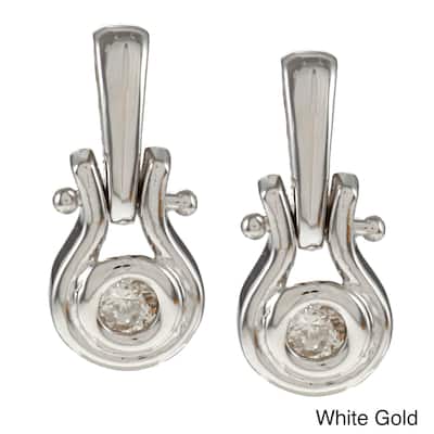 14K Gold 3/20ct TDW Diamond Earrings (J-K/Blue, I2-I3)