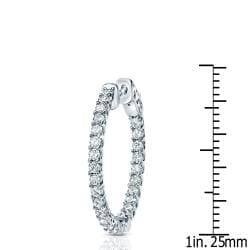 Auriya 14k Gold 3 carat TW Medium Trellis Diamond Hoop Earrings (H-I,SI1-SI2) - 0.90-inch